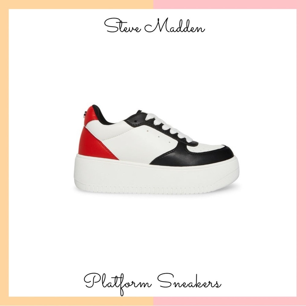 Steve Madden Red & Black Platform Sneaker